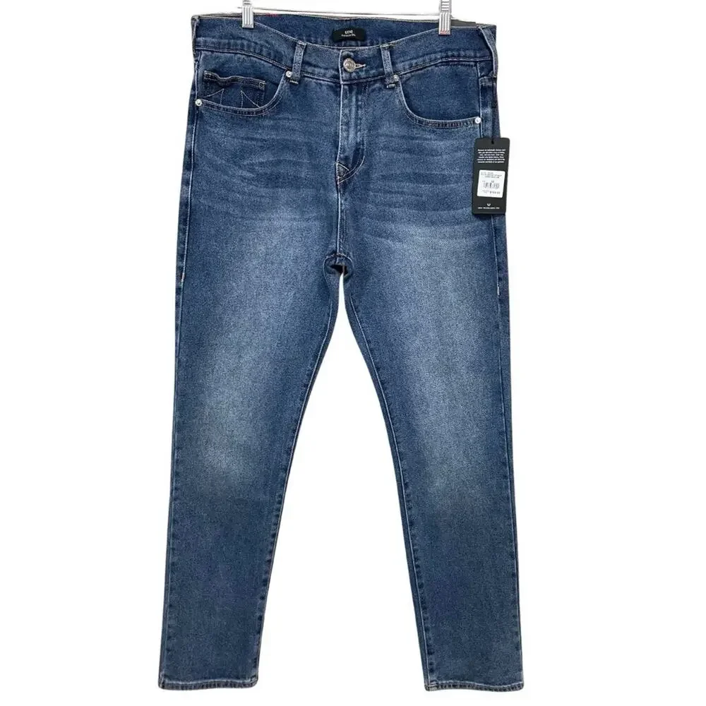 True Religion GENO SN SLIM Relaxed Jeans Men’s 32x32 Blue Medium TIDE Wash NEW